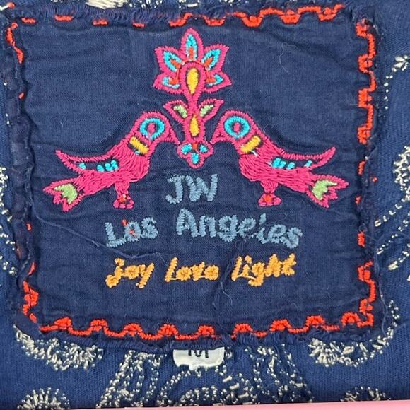 Johnny Was Blue embroidered button up long sleeve cardigan womens size medium - Picture 7 of 7